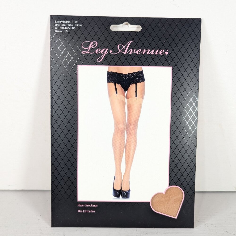 LEG AVENUE *Beige* Sheer Thigh High Stockings (NOT STAY UPS)